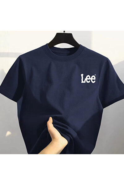 benimcombinim Unısex Erkek/Kadın Lee Baskılı Oversize Pamuklu Bisiklet Yaka T-Shirt tişört