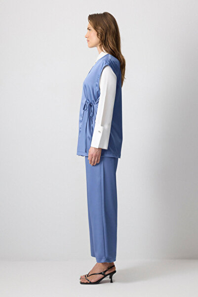 Touché Privé Kruvaze Vest Pants Satin Set