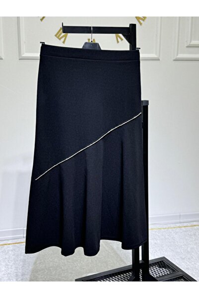 ModaMinar Γυναικεία Πέτρινη Λεπτομερής Κρεπ Υφασμάτινη Φούστα Ψαριού