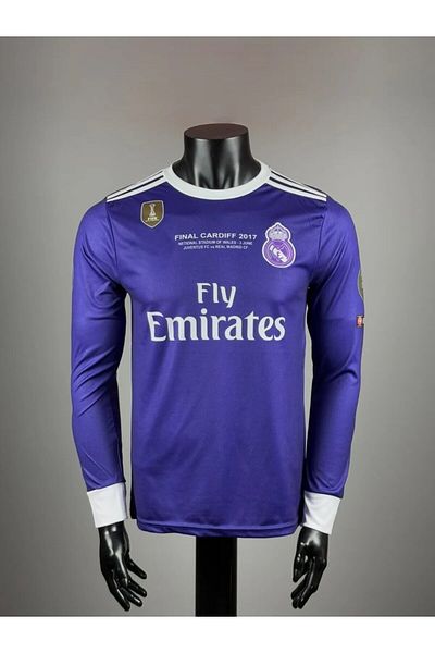 yenteks Sezonul 16-17 Real. Madrid. Ronaldo .Tricou pentru adulți cu mânecă lungă de culoare violet (cu cadou)