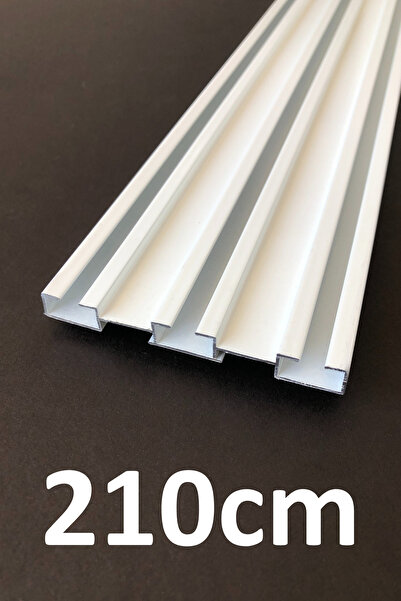 İzen Üç Kanallı 210cm Alüminyum Beyaz Perde Rayı (73mm) Üçlü Korniş
