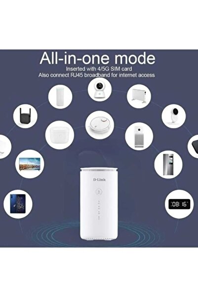 D-Link DWR-2000U 5G Router Wi-Fi 6 A X 1800 Supports up to 32 users SIM card slot Supports all networks White