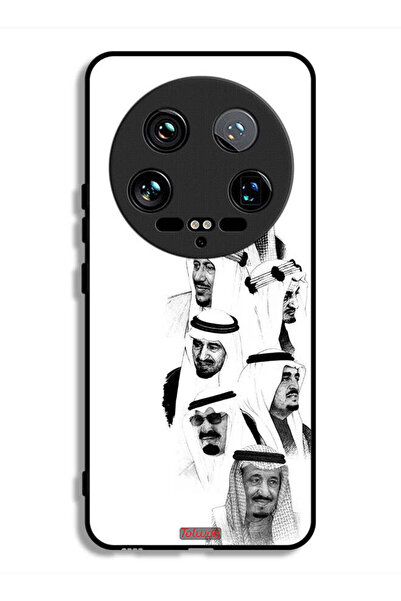 Tolwak غطاء حماية فائق لهاتف شاومي 14 - فن ملوك السعودية - أسود وأبيض