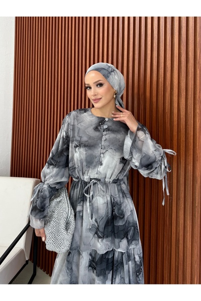 Melike Tatar Φόρεμα με σχέδιο με σάλι 32-2378