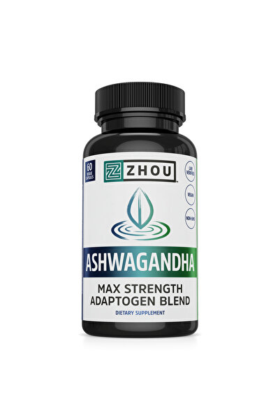 zhou Organic Ashwagan.dha Cordyceps Reishi Holy Basil Eleuthero Schisandra Bi...