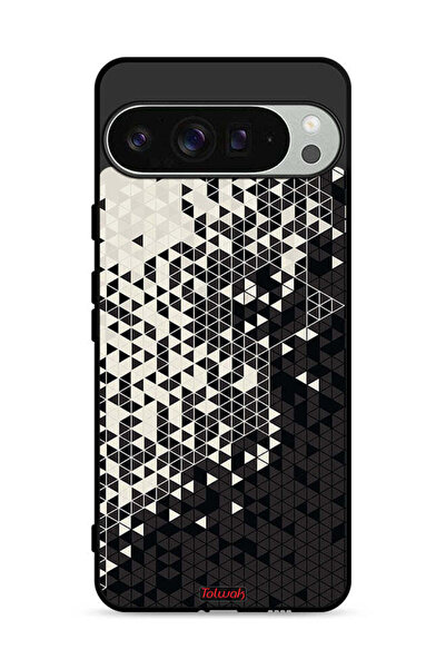Tolwak غطاء حماية لجهاز Google Pixel 9 Pro XL بنمط مثلث فني رقمي
