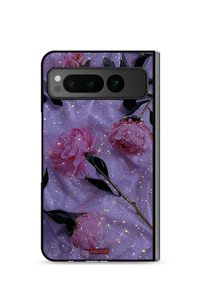 Tolwak غطاء حماية لهاتف جوجل بيكسل فولد 5G بنقشة ورود لامعة