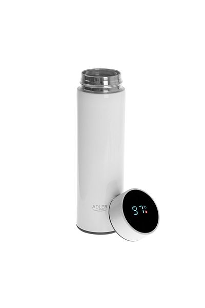 Adler Intenso Adler Termos LED, 473ml, Oțel/Silicon, Alb