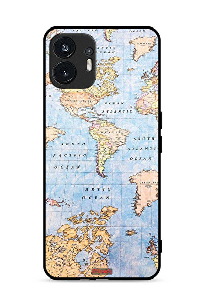 Tolwak Nothing Phone (2) 5G Protective Case Cover World Map
