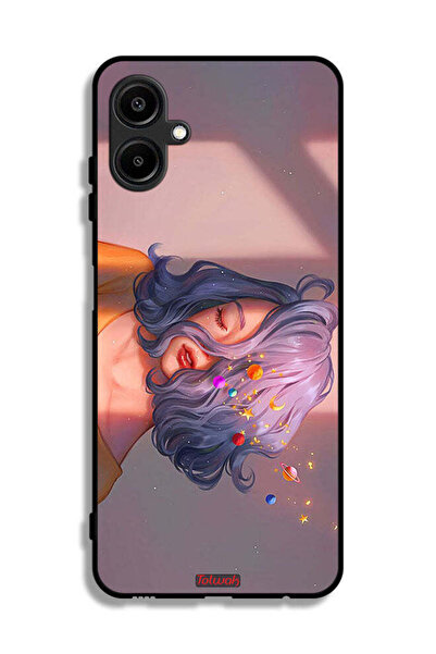 Tolwak Samsung Galaxy M06 5G Protective Case Cover Girl And Space Art