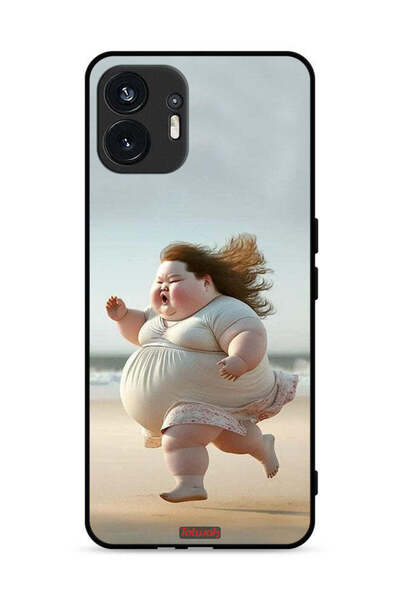 Tolwak Nothing Phone (2) 5G Protective Case Cover Fatty Baby Girl Running
