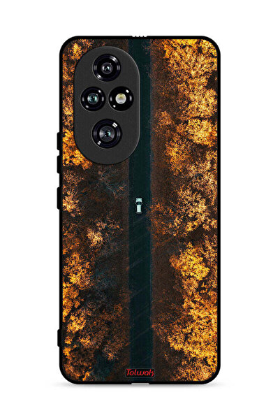 Tolwak غطاء حماية لهاتف Honor 200 Pro 5G بتصميم طريق في أشجار الخريف