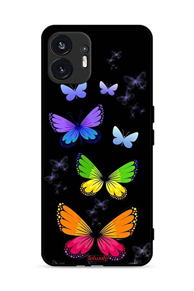 Tolwak Nothing Phone (2) 5G Protective Case Cover Colorful Butterflies