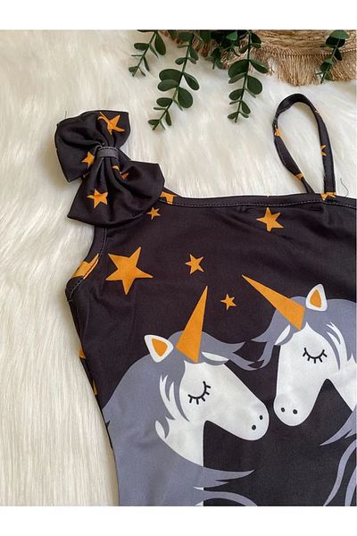 gnygiyim Girl's Character Patterned Uw Protected Swimsuit Bikini