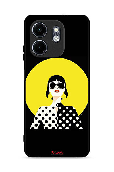 Tolwak غطاء حماية لهاتف إنفينيكس سمارت 9 4G بتصميم فتاة أنيقة