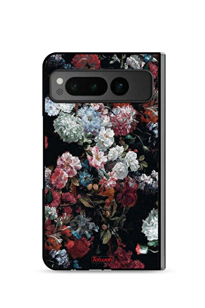 Tolwak غطاء حماية لهاتف Google Pixel Fold 5G بنقشة ورود عتيقة