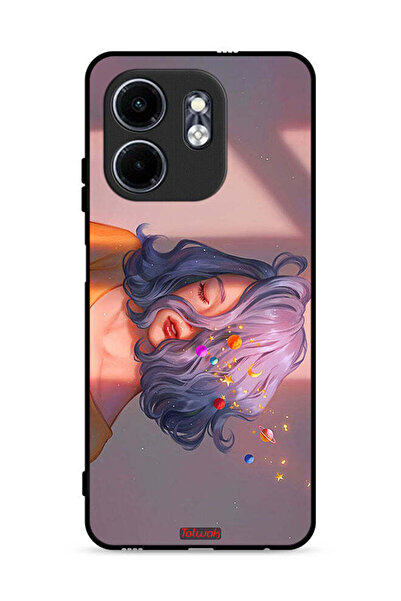 Tolwak غطاء حماية لهاتف إنفينيكس سمارت 9 4G بطبعة فتاة وفضاء