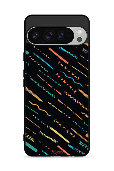 Tolwak غطاء حماية لجهاز Google Pixel 9 Pro بنمط خطوط X مجردة