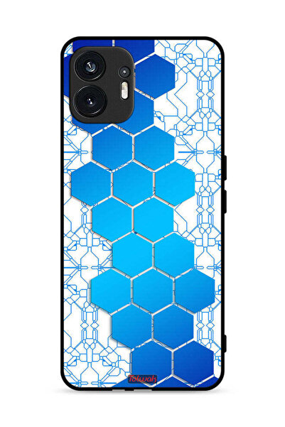 Tolwak غطاء حماية لهاتف Nothing Phone (2) 5G بنمط شبكة أيقونات سداسية الشكل م...