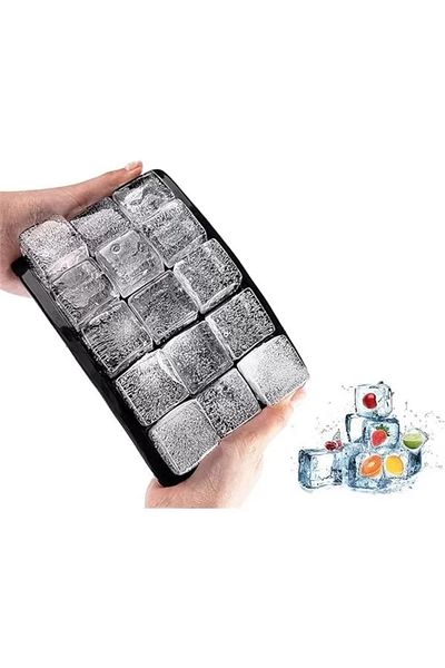 ShopZum 2 Pieces Square Ice Mold, 15 Compartment Multi-Purpose Ice Cube Mold, Easy Release