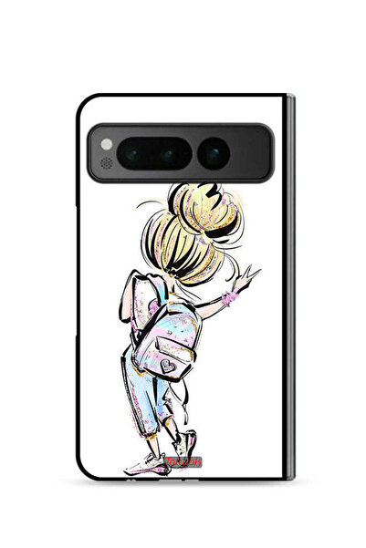 Tolwak غطاء حماية لهاتف جوجل بيكسل فولد 5G بتصميم فتاة المدرسة