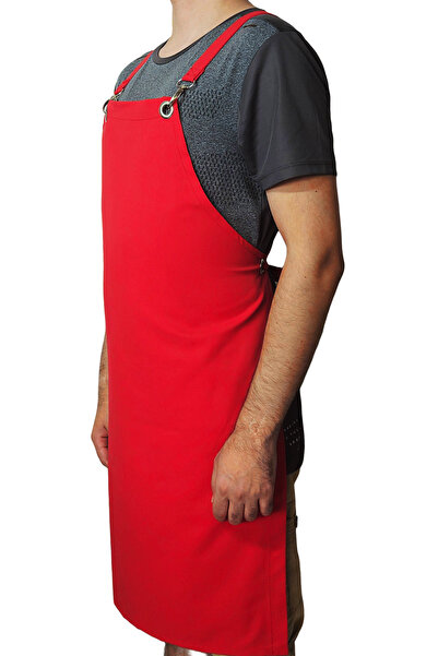 Ant Rotagrup Üniforma ve İş Elbiseleri Cross Tie Pocketless Red "Cross - Back" Kitchen Restaurant Chef Apron