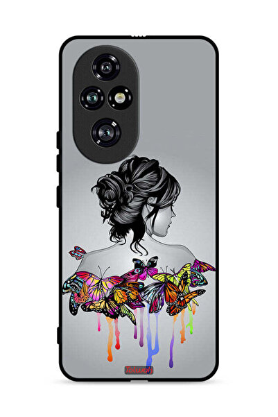 Tolwak غطاء حماية لهاتف Honor 200 Pro 5G برسومات فراشات وفتاة فنية تجريدية