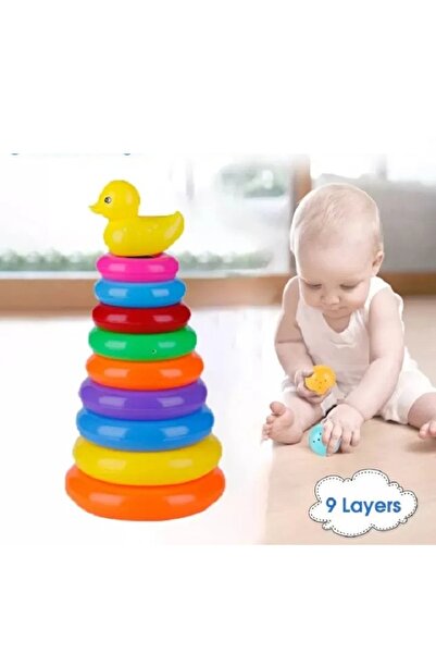 rexa لعبة مونتيسوري التعليمية - حلقات قوس قزح قابلة للتكديس - دائرة بلاستيكية...