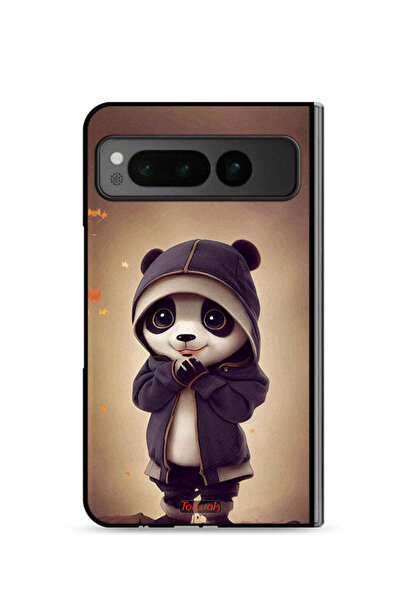 Tolwak غطاء حماية لجهاز جوجل بيكسل فولد 5G بتصميم باندا صغير لطيف