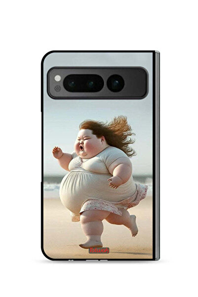 Tolwak غطاء حماية لهاتف جوجل بيكسل فولد 5G - فتاة سمينة تركض