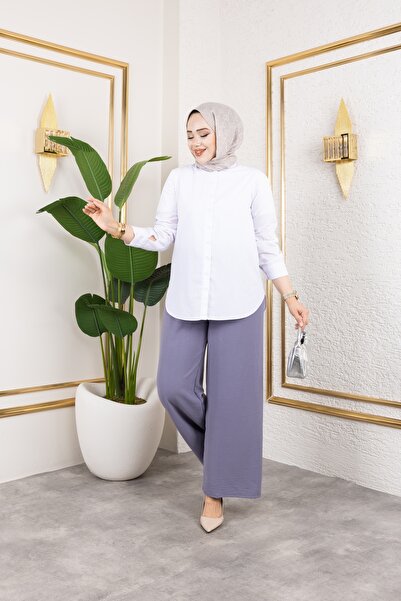 Nevayla Moda Casual Ayrobin Trousers with Elastic Waist - Gray / A0103