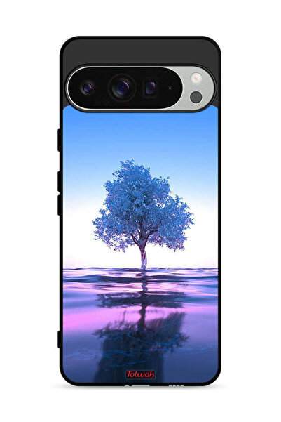 Tolwak غطاء حماية لجهاز Google Pixel 9 Pro XL بتصميم شجرة نيون وانعكاس مائي ف...