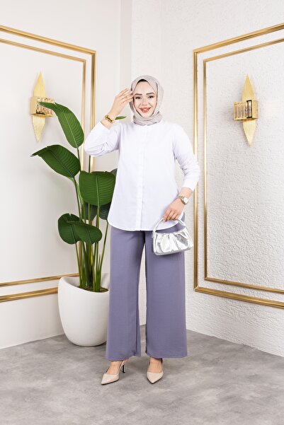 Nevayla Moda Casual Ayrobin Trousers with Elastic Waist - Gray / A0103