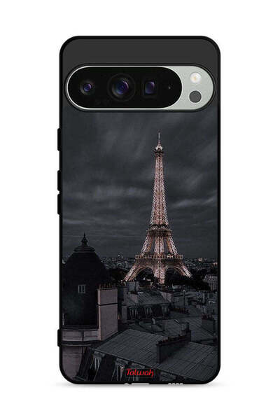 Tolwak غطاء حماية لهاتف Google Pixel 9 Pro XL بتصميم برج إيفل في الليل