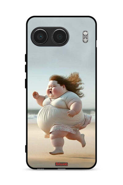 Tolwak غطاء حماية لهاتف OnePlus Nord 4 5G بتصميم فتاة سمينة تركض