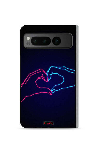 Tolwak غطاء حماية لهاتف جوجل بيكسل فولد 5G بتصميم يد تلامس القلب