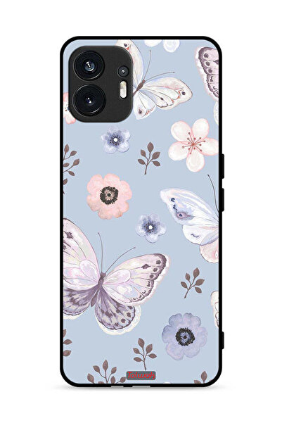 Tolwak Nothing Phone (2) 5G Protective Case Cover Butterflies And Flowers