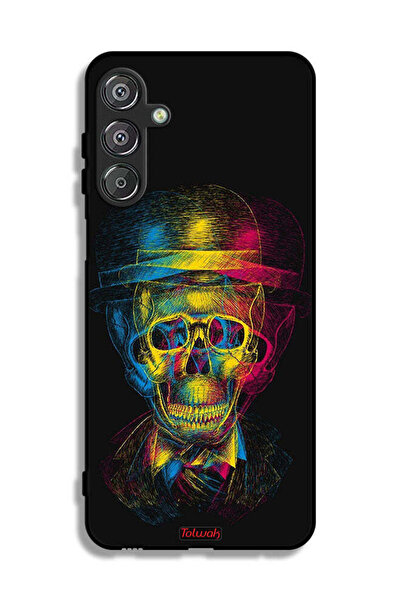 Tolwak غطاء حماية لهاتف Samsung Galaxy M16 5G بتصميم جمجمة وقبعة ملونة وفن خيالي