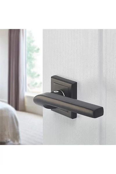 Mu Art Ahşap Siena Series 35-Zr-8X8-A002-Kt-56-11, Room Type Handle with Rosette, Black Matte Finish, Parts