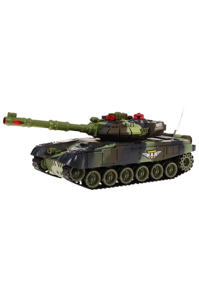Toys Set of 2 tanks with remote control, green/brown camouflage, 1:18