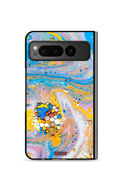 Tolwak غطاء حماية لهاتف Google Pixel Fold 5G بتصميم جواهر تجريدية ملونة