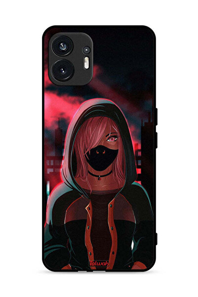 Tolwak Nothing Phone (2) 5G Protective Case Cover Girl Wear Mask Art