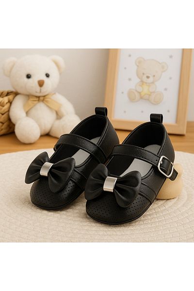 Uğur bebe Clara Model Baby Girl Soft Sole Booties Shoes Buckle Bow First Step