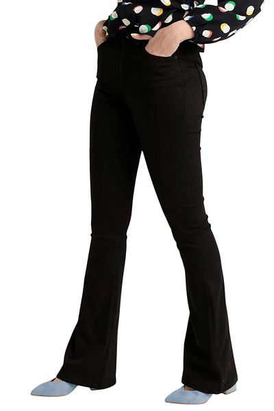 byhaziran butik Zakutu Black Colorfast Lycra High Waist Spanish Leg Jeans