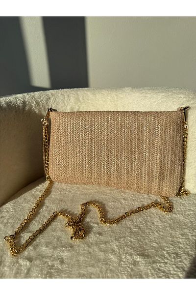 emelimin Women's Mink Straw Clutch Hand and Shoulder Bag