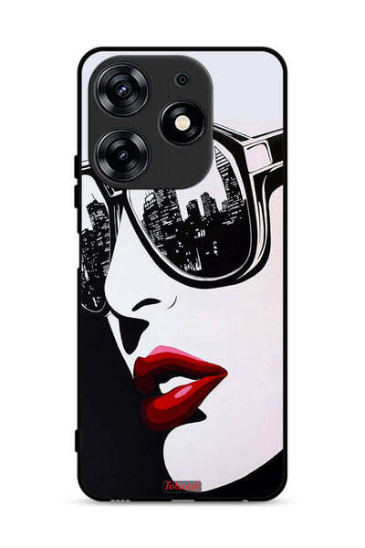 Tolwak غطاء حماية لهاتف Tecno Spark 10 Pro 4G بتصميم وجه فتاة وفن تجريدي