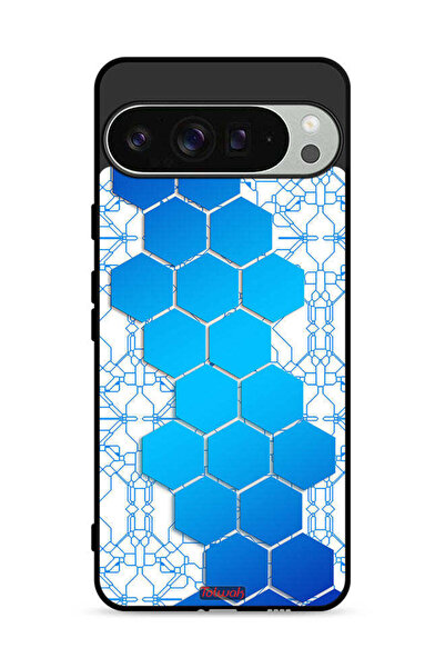 Tolwak غطاء حماية لجهاز Google Pixel 9 Pro XL بأيقونات سداسية الشكل من Honeycomb