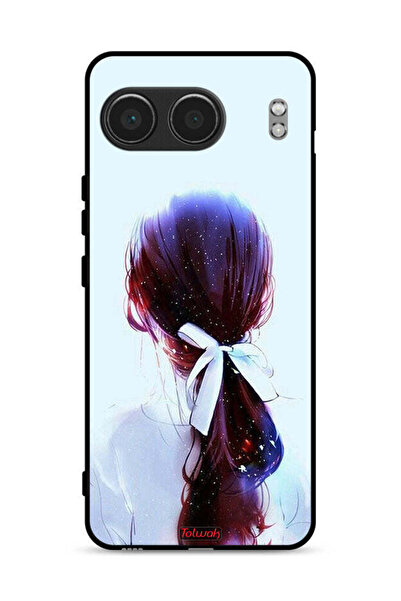 Tolwak غطاء حماية لهاتف OnePlus Nord 4 5G بتصميم ربطة شعر مع رباط شعر وفن فتاة