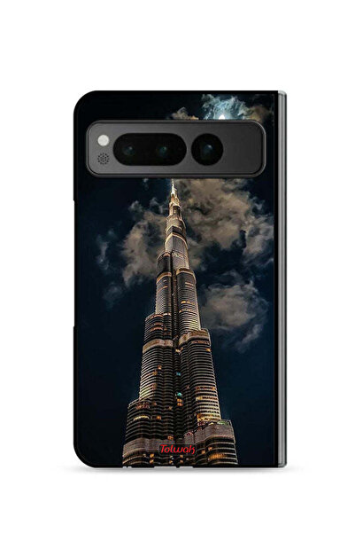 Tolwak غطاء حماية لهاتف جوجل بيكسل فولد 5G، برج خليفة في الليل