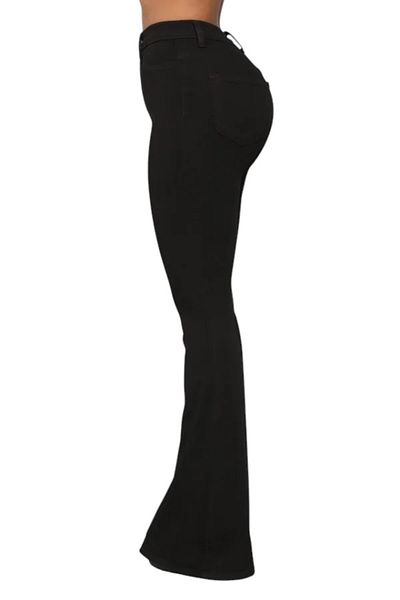 byhaziran butik Parla Black High Waist Flare Jeans